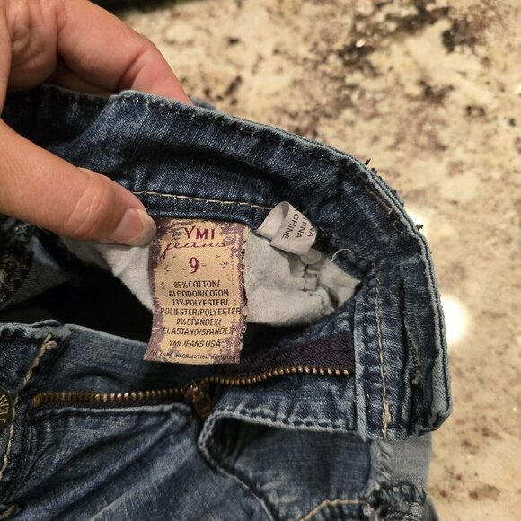 Set Lot Of 2 YMI + ZD Juniors jean shorts, bundle size 9, cotton Distressed Y2K - Picture 5 of 16